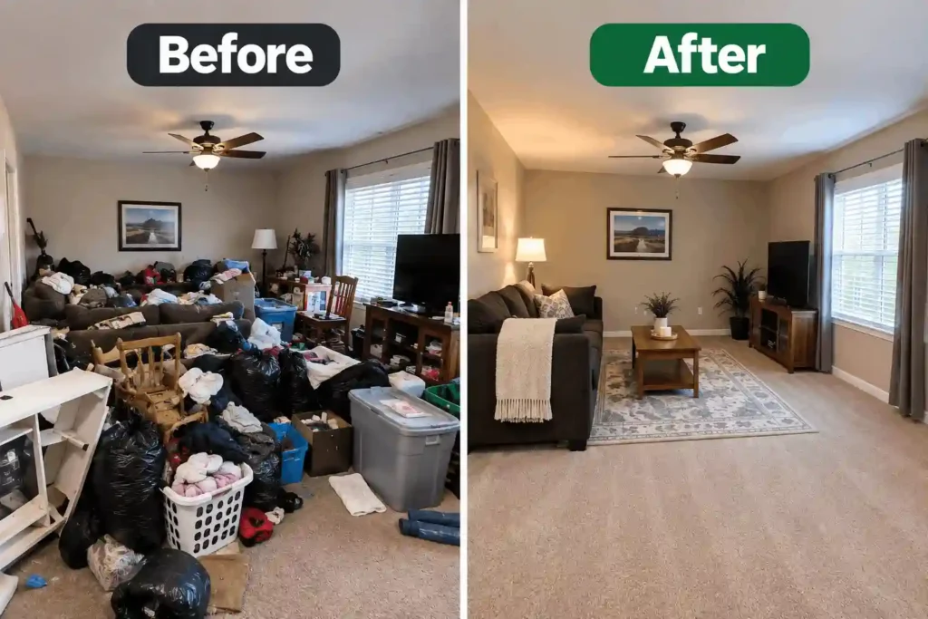 Household Junk Removal Before and After Household Junk Removal Before and After
